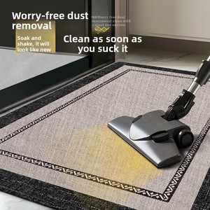 Tapis carré imprimé en imitation sisal fabriqué à la machine, élégant, antidérapant, en polyester, 1,5 mm d'épaisseur, style moderne et simple, tapis de sol, paillasson - Product Image 2