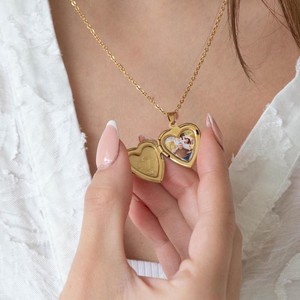 Фотоальбом из нержавеющей стали 316L кулон овальное сердце квадратный альбом медальон персонализированный гравированный логотип аксессуары ожерелье - Product Image 3