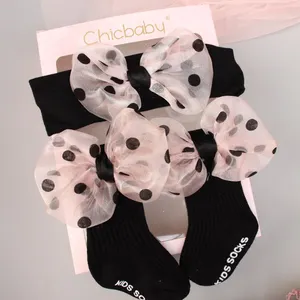 Baby Flower Girl Headband Socks Set Crown Bows Newborn Hairband Headbands For Girls Turban Baby Hair Accessories