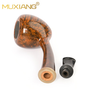 MUXIANG Briarwood Smoking Pipe Bent Type 3mm Filter Tobacco Pipe For <b>Men</b> - Product Image 4
