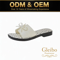 Sandales à enfiler pour femmes, style doux, motif à pois, avec nœud raffiné, plusieurs couleurs, pour usage quotidien et vacances, OEM ODM Vente en gros