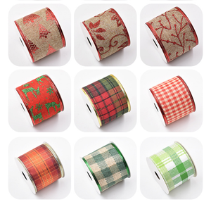 OKAY personnalisé 6.3cm noël ecosse Tartan Plaid Buffalo décoratif filaire bord ruban pour emballage cadeau bricolage décoration - Product Image 5