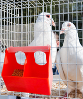 YZB LMB07 suspendu rouge course Pigeon Cage en plastique deux trous Pigeon Feeder