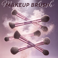 MAANGE Nouvelle Arrivée Luxe Ensemble de 16 Pinceaux Double-embout Professionnels pour Ombre à Paupières, Poudre Libre, Fond de Teint et Maquillage Liquide