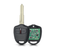 Coque de clé de voiture télécommandée à 2 boutons, 433Mhz, puce ID46, Mitsubishi Triton Pajero Outlander ASX Lancer MIT8 Lama ABS Noir