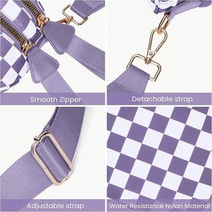 Bolso Bandolera Espacioso de Lujo con Diseño a Cuadros, Riñonera Deportiva a la Moda con Cinturón Ajustable - Product Image 4