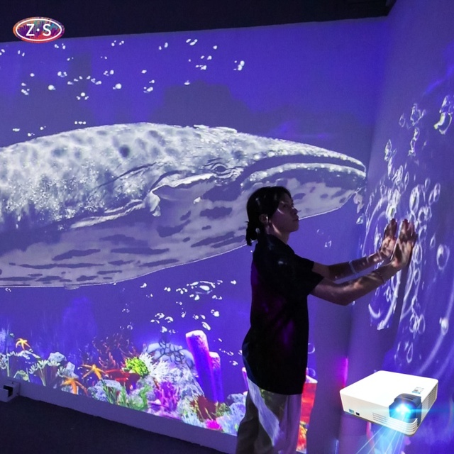 Customizable 3D Laser Projector Immersive Experience Wall and Floor Synchronization Projection Solution for Themed Party Room