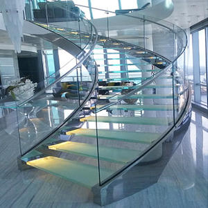 Pasamanos <span class=keywords><strong>de</strong></span> Cristal Curvo Decorativo <span class=keywords><strong>de</strong></span> Alta Gama para <span class=keywords><strong>Escaleras</strong></span> con Poste, Soporte <span class=keywords><strong>de</strong></span> Ladrillo, Abrazadera y Clip <span class=keywords><strong>de</strong></span> Fijación - Product Image 2