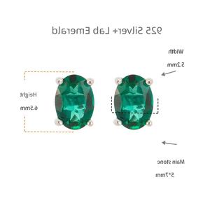 All Fashion 1 Carat Earrings Hydrothermal Grow Columbian Emeralds Certified Lab Grown Emerald <b>Green</b> <b>Jewelry</b> - Product Image 6