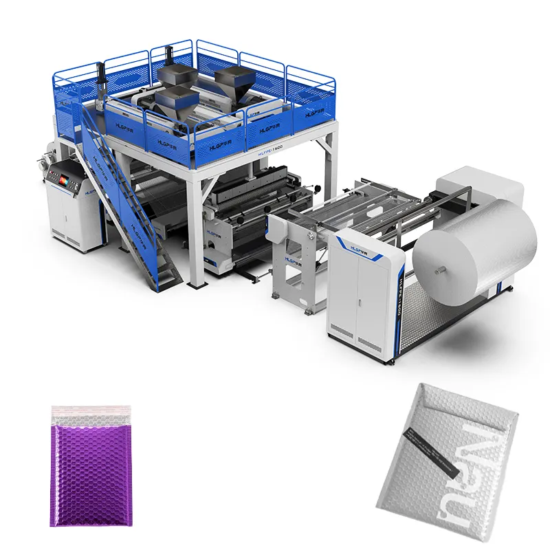 Máquina de fazer filme de bolha de ar composto de Pe Máquina de extrusão de plástico Cortador automático de Pe