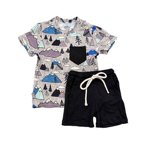 Set Lounge 2 Pezzi in Bambù DH ODM Personalizzato, Stile Aderente a Maniche Corte per Bambini, Pantaloncini Morbidi, Abbigliamento da Esterno - Product Image 2