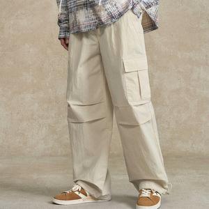 Nuovi <span class=keywords><strong>Pantaloni</strong></span> da Uomo 2025 Multitasche a Doppia Pince Casual Sportivi a Gamba Larga, Modello Largo Stile <span class=keywords><strong>Paracadutista</strong></span> Vintage con Laccio da Lavoro - Product Image 3