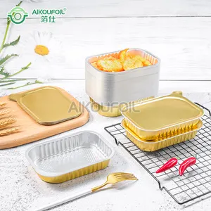 Popular products Heat sealing takeaway containers aluminum foil Food delivery packaging container