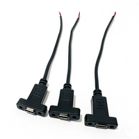 Cable USB Tipo-C Hembra con Conector Pigtail 24AWG, Cable de Alimentación USB-C a Cable Desnudo con Extremo Abierto