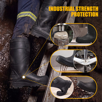 Bottes de sécurité GUYISA montantes pour hommes, avec embout en acier, résistantes à l'huile, aux acides et aux alcalis, toutes saisons, tige en PVC, semelle intermédiaire en acier, semelle extérieure en caoutchouc et plastique