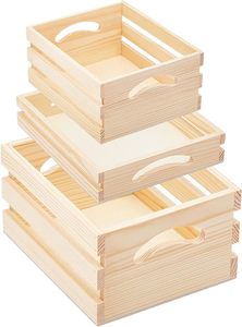 Caisses palettes en bois personnalisées de 3 tailles nidification plateaux en bois non finis pour la décoration d'affichage de stockage - Product Image 2