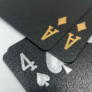 Juego de Cartas de Póquer de Lujo Negras con Lámina Dorada, PVC Impermeable y Duradero, para Espectáculos de Magia, Regalos para Fiestas - Product Image 4