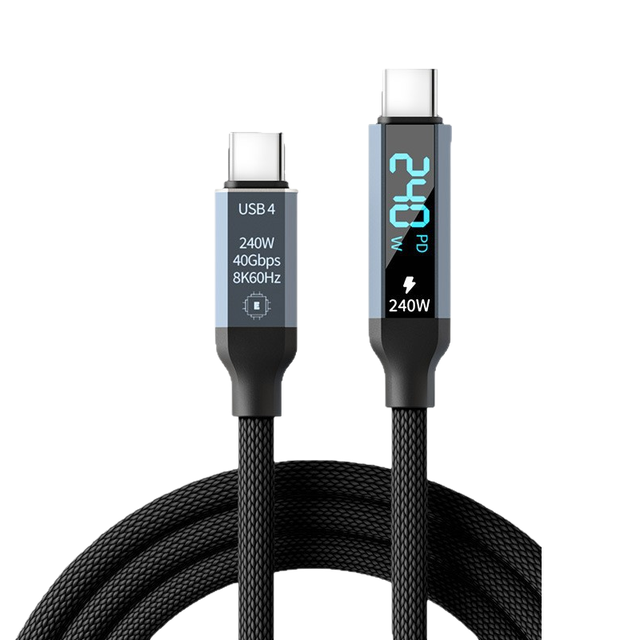 4 Full Function Braided Data Cable Digital Display 240W Type-C Fast Charging 40Gbps High Speed Data Transfer 8K Mobile Phone