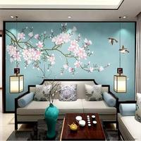 Murale florale de design intérieur personnalisé, papier peint mural texturé en PVC non tissé 3D