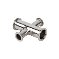 Raccord de tuyauterie sanitaire à sertir rapide en acier inoxydable 304 316L forgé, à surface lisse, pour installation à basse pression, type T ou croisé