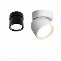 Spot LED de plafond rotatif 355° anti-éblouissement à faisceau large réglable noir/blanc sans encastrement pour la maison