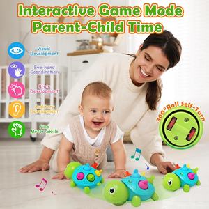 Juguete de Tortuga Eléctrica para <span class=keywords><strong>Bebés</strong></span>, para el Tiempo Boca Abajo, Desarrollo Educativo Temprano, Guía de Aprendizaje para Gatear, Tortuga con Luz y Música - Product Image 2