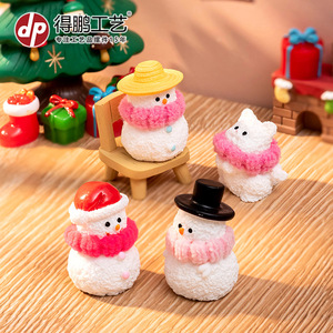 Figuras de Muñeco de Nieve Navideño de Resina, Mini Decoración de Escritorio, Uso en Interiores - Product Image 3