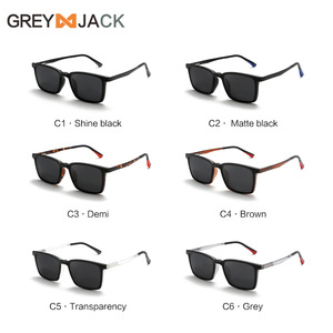 Gafas de sol magnéticas cuadradas Greyjack, montura TR90, lentes polarizadas, protección UV, para hombre, 6208 - Product Image 1