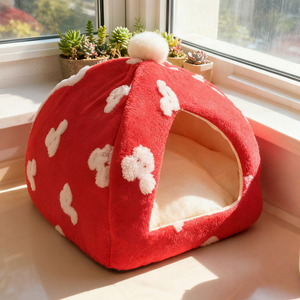 Cama de Invierno para Mascotas con Diseño de Nido de Hongo Cálido para Gatos y Perros - Product Image 1