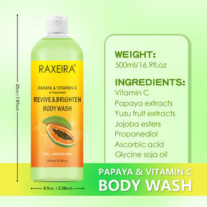 カスタムオーガニックナチュラル卸売プライベートラベルオーガニックホワイトニングビタミンCとパパイヤボディウォッシュ - Product Image 6