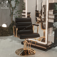 Chaise de Salon de Coiffure Rose Doré Inclinable et Réglable Hydrauliquement, Équipement de Salon de Beauté, Fauteuil de Barbier, Chaise de Coiffage pour Salon