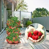 Jardinières en plastique anti-UV de tour empilable de ventes directes d'usine pour les plantes et les fleurs d'intérieur et extérieurs de jardin