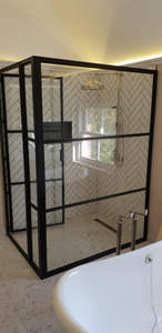 باب حديدي بسيط حديث من الفولاذ الصلب طراز كريتال بروفيل W37 مع تصميم شبكي، أبواب فرنسية تستخدم لتقسيم المكاتب - Product Image 5