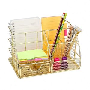 Organizador de Escritorio Metálico Multiusos en Oro Rosa, Soporte para Bolígrafos y Teléfono, Organizador de Escritorio de Malla, ¡Gran Venta! - Product Image 3