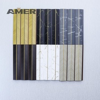 Panneaux muraux multi-design 20cm PS Panneau persiennes en plastique charbon de bois de couleur unie pour la décoration intérieure