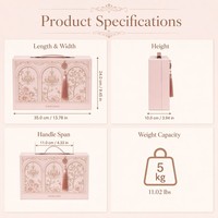 Boîte cadeau de luxe rose personnalisée avec logo, en carton rigide, style européen vintage, avec pompon en forme de chandelier, vente en gros