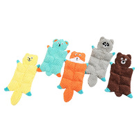 Jouets à mâcher en peluche de coton écologiques de luxe en forme d'animaux, doublure intérieure résistante aux morsures pour le divertissement et le nettoyage des dents des chiens