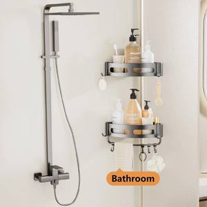 منظم رف استحمام بالشامبو على الحائط من الألومنيوم yuong No حفر الحمام - Product Image 4