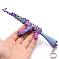 Porte-clés modèle de pistolet jouet en métal en alliage de zinc personnalisé de 18cm de AK-47 Neon Knight