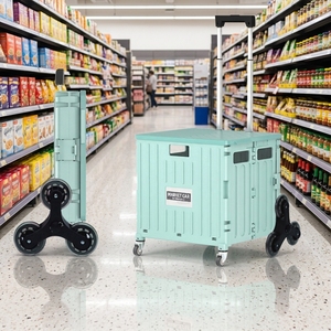 Carrinho de Compras Dobrável com Design de Suporte Oculto, PP, Ecológico, Fácil de Limpar, Uso na Cozinha, Recipiente para Alimentos - Product Image 1