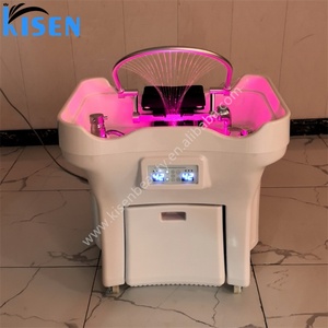 Meuble de spa capillaire Kisen, bac à shampoing portable de luxe pour salon de coiffure, avec machine à vapeur - Product Image 3