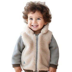 Prix usine polaire gilet hiver doux qualité fille fermeture éclair <span class=keywords><strong>sans</strong></span> manches veste avec poches bébé garçon mignon gilet - Product Image 1