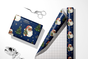 Custom 80GSM Black Santa <b>Wrapping</b> <b>Paper</b> <b>Roll</b> for the Christmas season Gift Packaging <b>Paper</b> - Product Image 3
