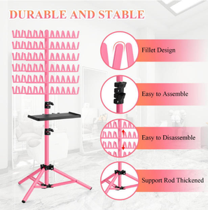 Soporte de pie retráctil transfronterizo para extensiones de cabello trenzado, con capacidad para cabello Remy europeo de grado profesional, herramienta para peinado de trenzas y pelucas - Product Image 1