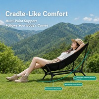Chaise de camping pliable avec pieds antidérapants, stable et durable, pour le camping, la plage, la pêche, le jardin, la terrasse