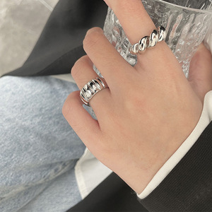 Korean Style 925 Sterling Silver Croissant <b>Open</b> <b>Ring</b> For Women Index Finger Fashionable Unique Design Everyday Wear - Product Image 3