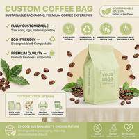 YOUYI Impression personnalisée 250g 500g Sachets à fond carré recyclables mats pour café avec valves