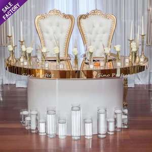 Vente de meubles de mariage, décoration, table ronde en cristal pour gâteau, pour événement - Product Image 3