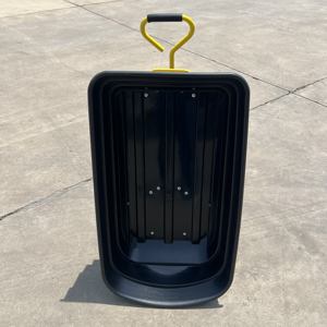 Nampan rangka baja lipat 4 roda tahan lama troli kapasitas 200KG Poly Garden Dump <span class=keywords><strong>Truck</strong></span> OEM limbah tangan tugas berat yang dapat disesuaikan - Product Image 5