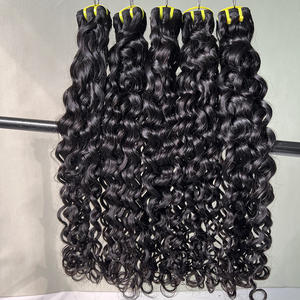شعر بشري طبيعي غير معالج بتموجات مائية، خصلات شعر هندي خام بتموجات مائية للتطويل - Product Image 4